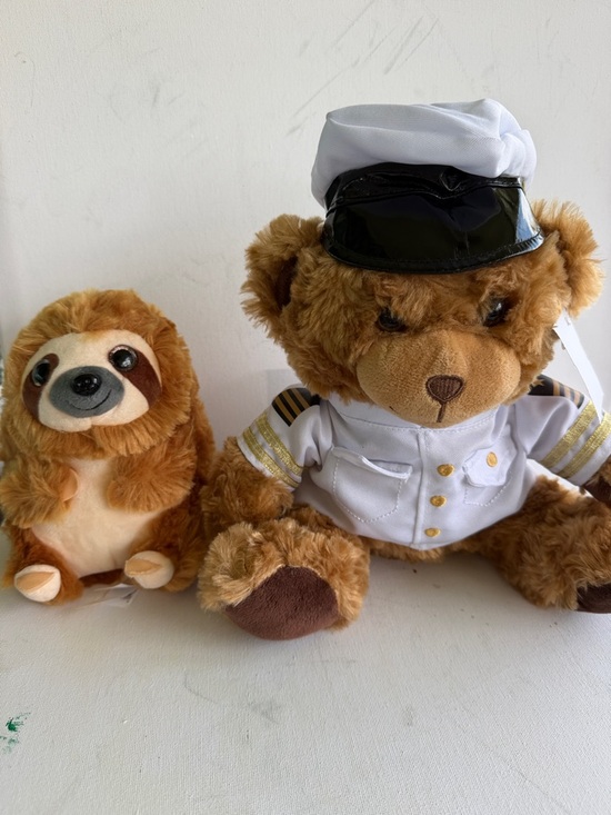 focco Other - Captain Teddy Bear Plush in Brown and White - Kids Stuffed Animal